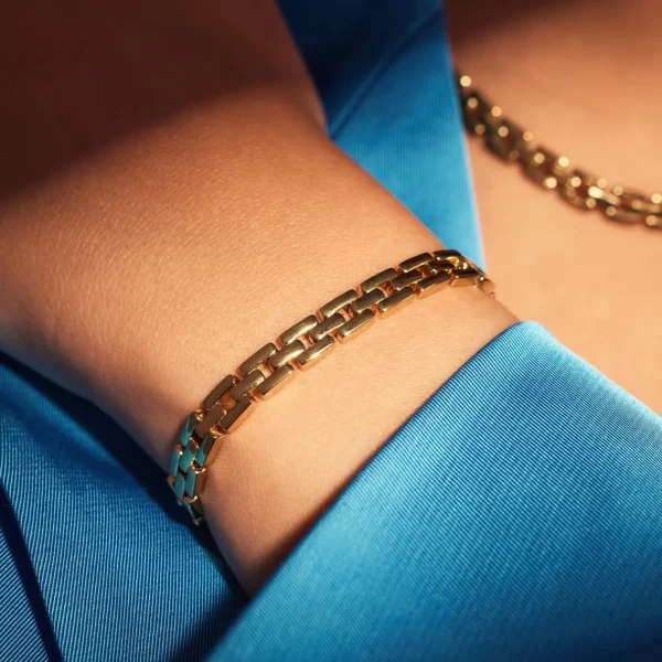 Bibbiena Poppi Dante 925 sterling zilver gold plated Schakelarmband