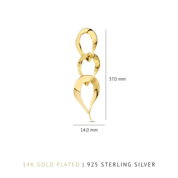 Bibbiena Poppi Madonna 925 sterling zilver gold plated Oorhangers met 14 karaat gouden plating