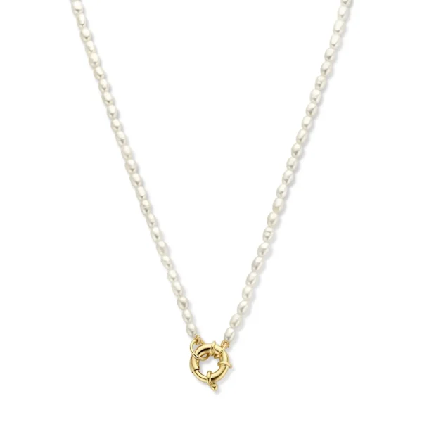 Brioso Cortona Bella 925 sterling zilveren gold plated parel ketting