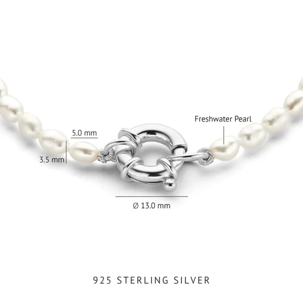 Brioso Cortona Bella 925 sterling zilveren parelarmband met zoetwaterparels