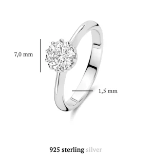 Cento Luci Rosia 925 sterling zilveren ring met zirkonia steen