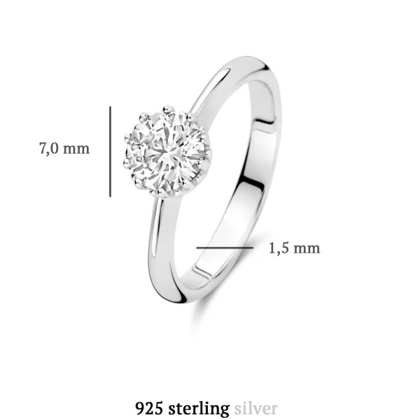 Cento Luci Rosia 925 sterling zilveren ring met zirkonia steen