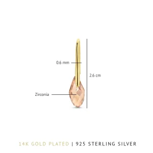 La Sirena Ombrone 925 sterling zilveren gold plated Oorhangers
