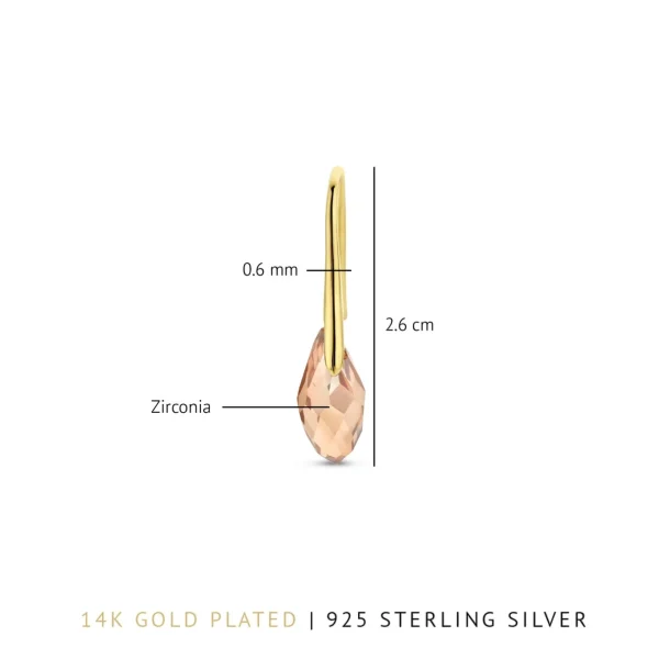 La Sirena Ombrone 925 sterling zilveren gold plated Oorhangers