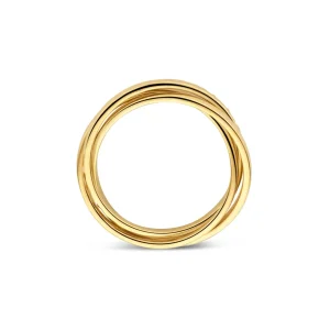 Ponte Vecchio Lucilla 925 sterling zilver gold plated ring met diamant geslepen