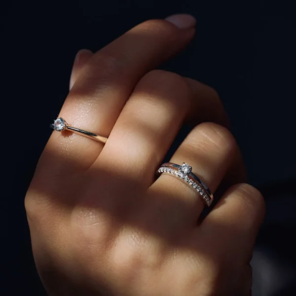 Ponte Vecchio Uffizi 925 sterling zilveren ring met zirkonia stenen