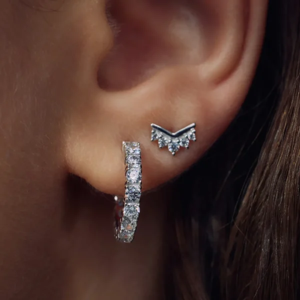 Santa Maria 925 sterling zilveren oorringen met zirkonia stenen