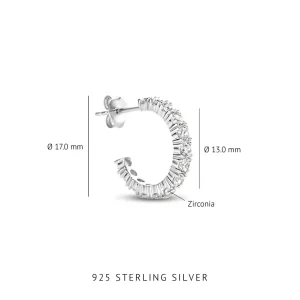 Santa Maria 925 sterling zilveren oorringen met zirkonia stenen