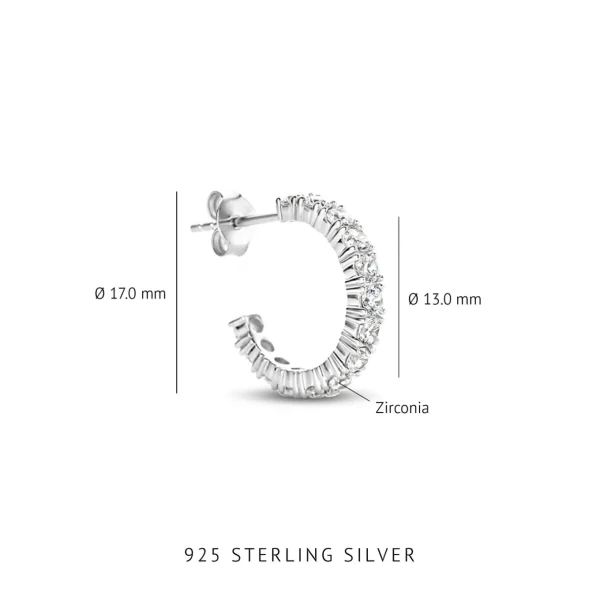 Santa Maria 925 sterling zilveren oorringen met zirkonia stenen