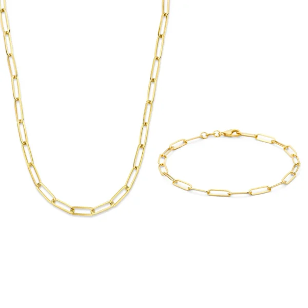 Sorprendimi 925 sterling zilver gold plated Ketting en armband giftset