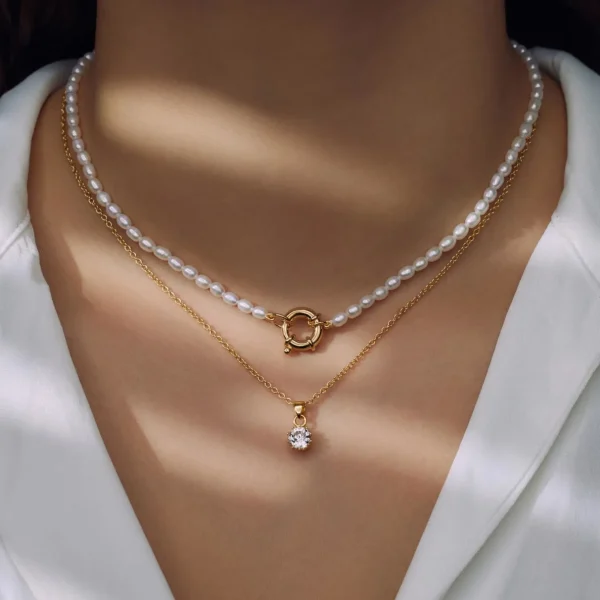 Sorprendimi 925 sterling zilveren gold plated ketting en armband giftset
