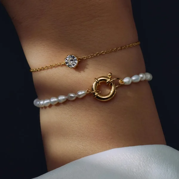 Sorprendimi 925 sterling zilveren gold plated ketting en armband giftset