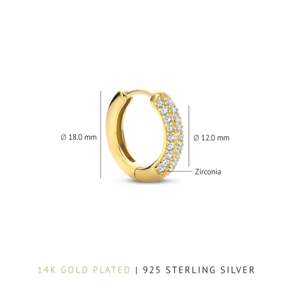 Sorprendimi 925 sterling zilver gold plated oorbellen bezet met zirkonia steentjes