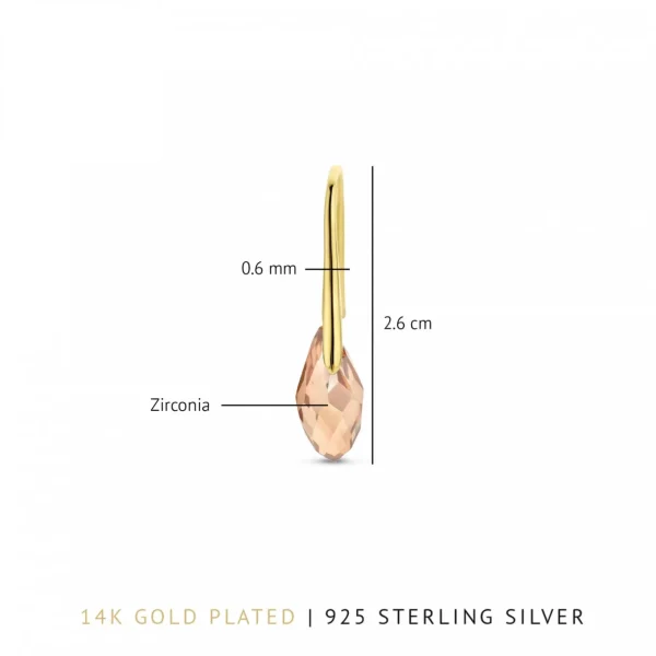 Sorprendimi 925 sterling zilveren gold plated Ketting en Oorhangers Giftset